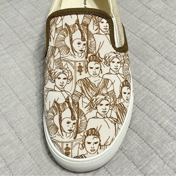 Inkkas Star Wars Slip-On Canvas Loafers “The Future Is Female” W9/M7 Princess - Picture 6 of 12